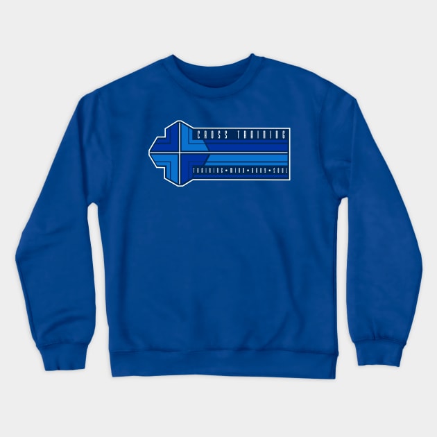 Cross training-Blue Crewneck Sweatshirt by God Given apparel